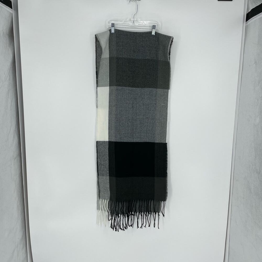 Express Color Block Gray Scarf One Size - Picture 2 of 7